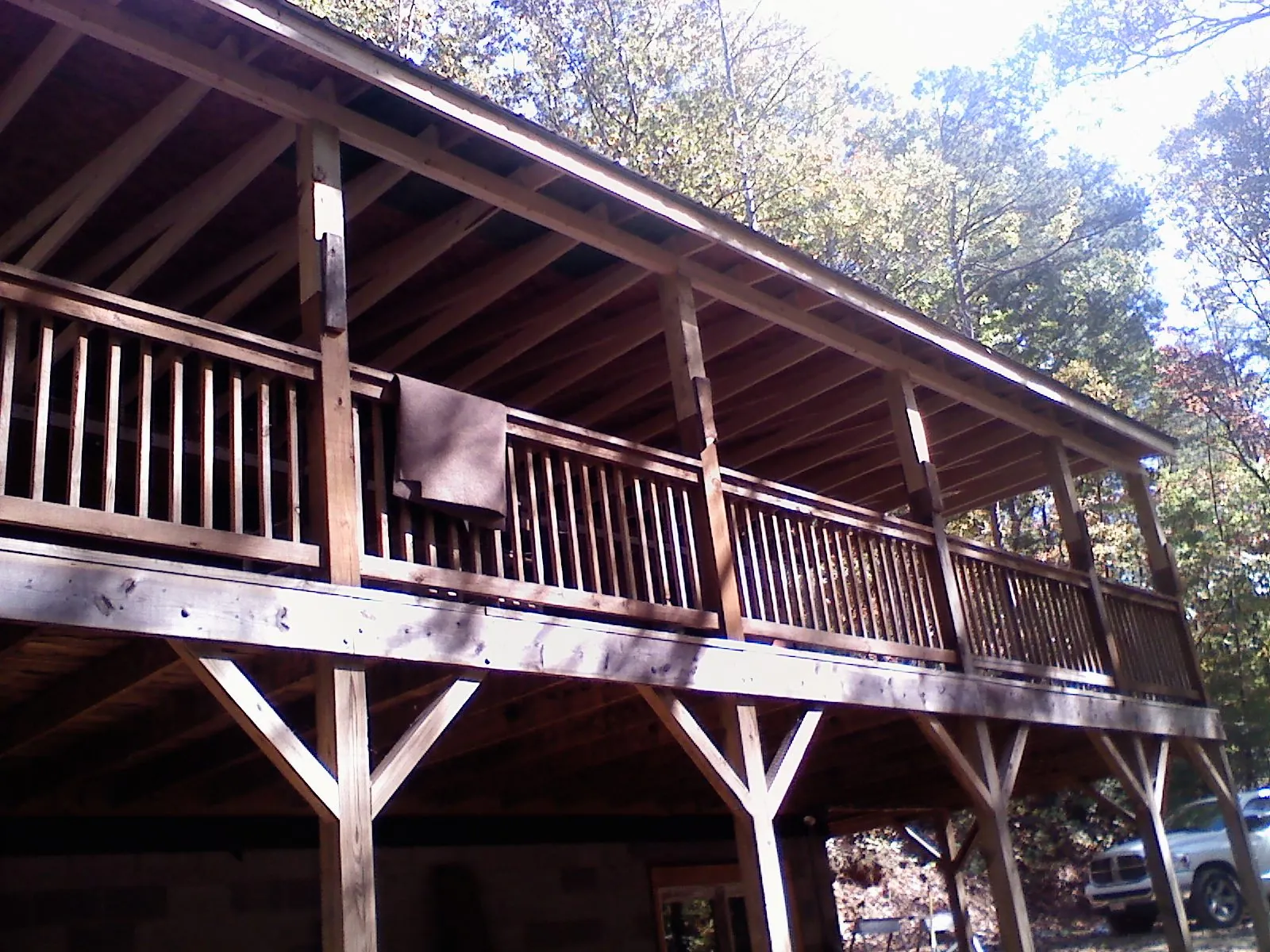 Timber framing under a new elevated porch and deck — Roof Leak Repair in Marston by Roofing Brothers
